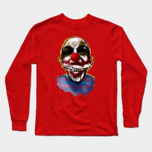 Spiral Smiling Scary Clown Happy Face Halloween Teeth Long Sleeve T-Shirt